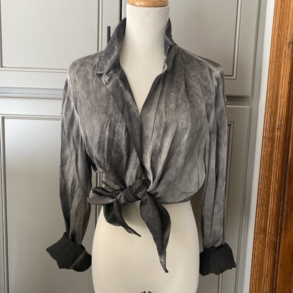 RTA Pure Silk Button Down Shirt NWT